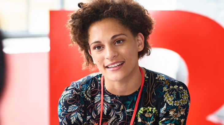 Woman smiling