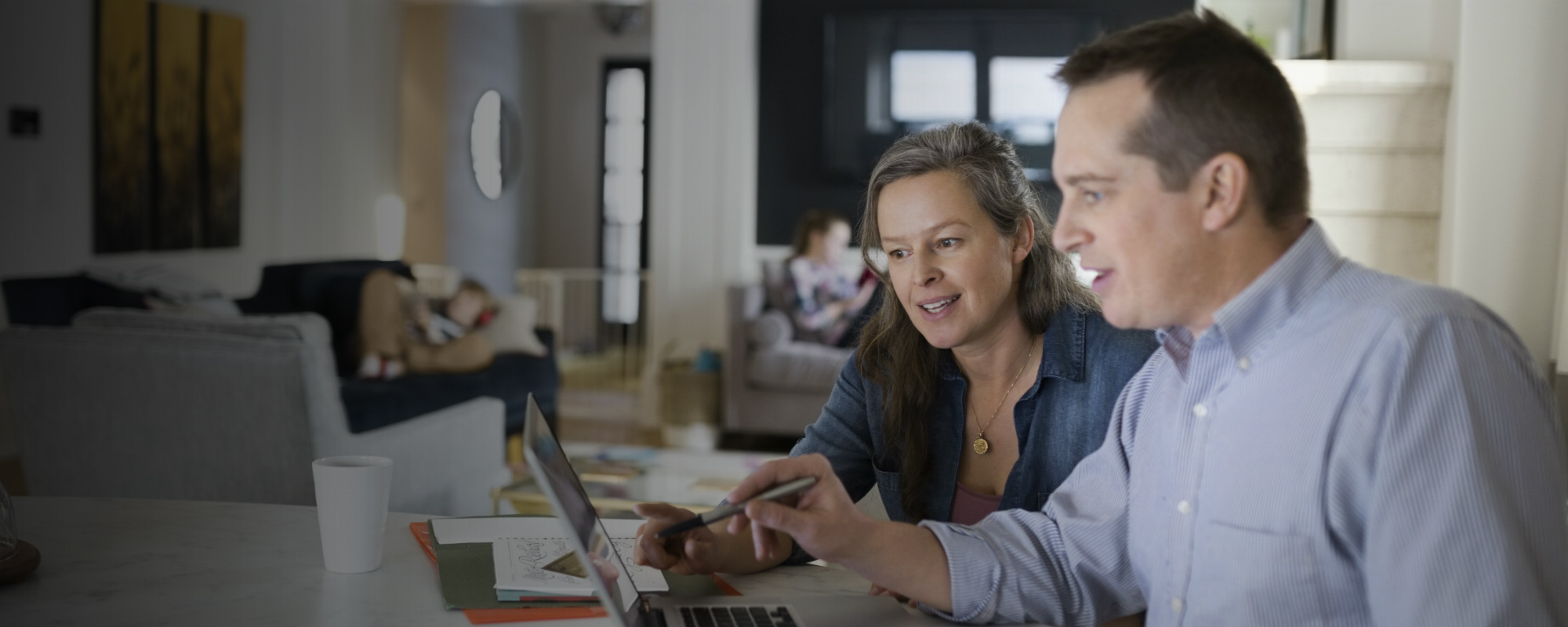 Couple on labtop