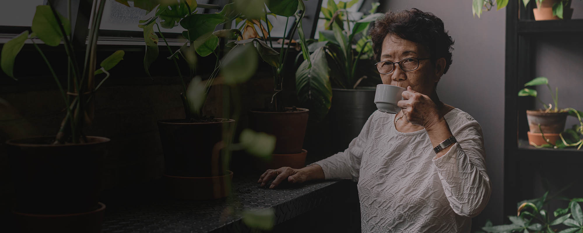 Lady drinking tea