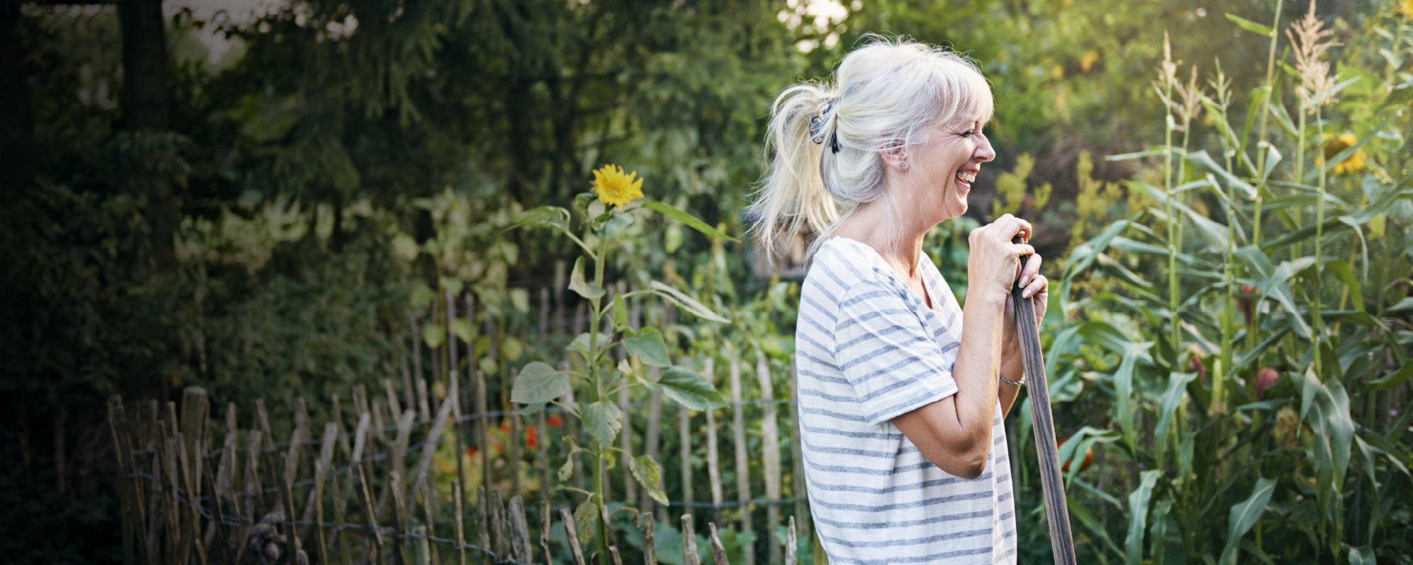 senior lady gardening