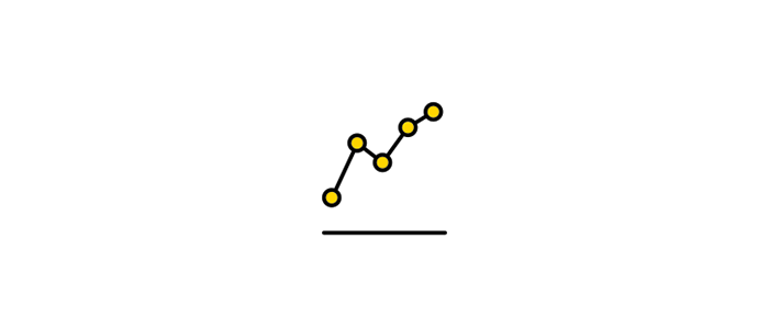 Icon of an upward trend graph