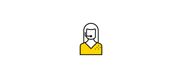 Icon of a woman wearing a headset