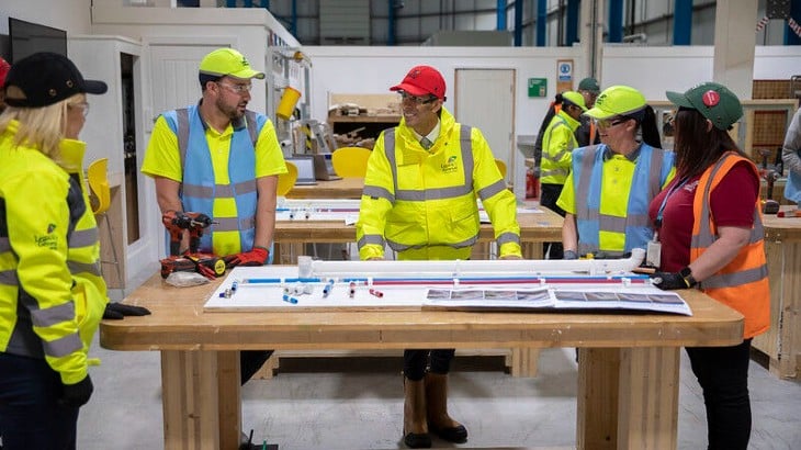 Chancellor Rishi Sunak tours Legal & General Modular Homes factory