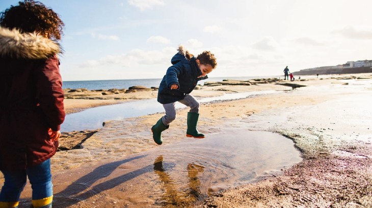 Children playing on the beach