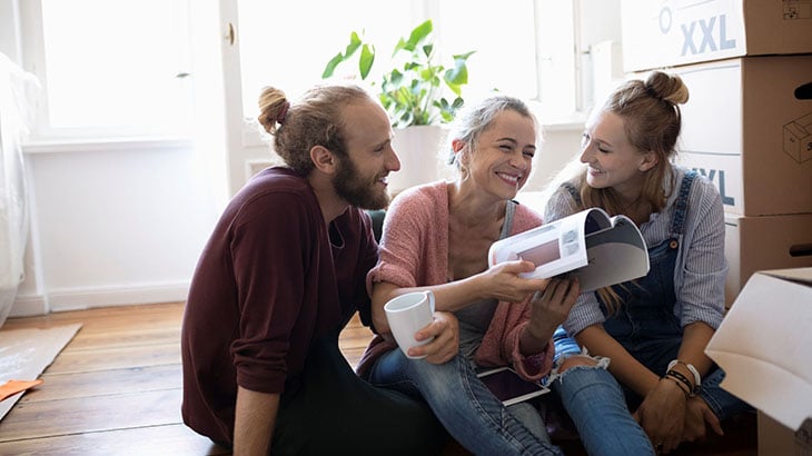 Grandmother with young couple