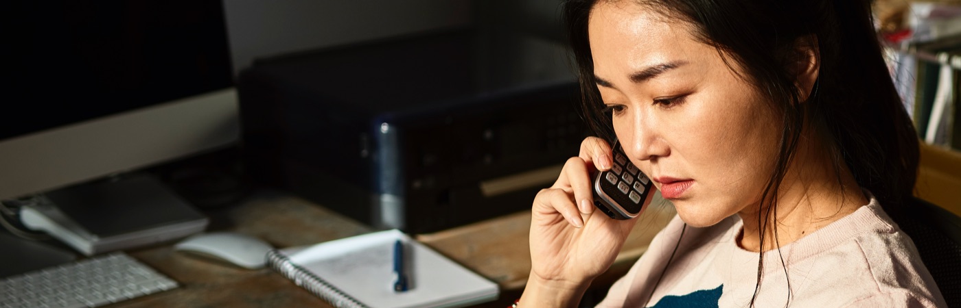 Woman using a phone