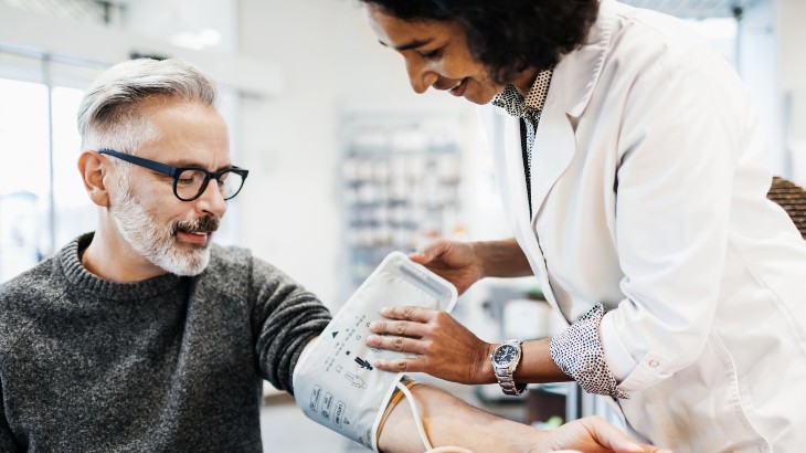 man getting a health check with dr