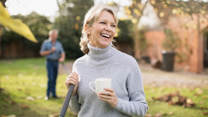 Mature woman enjoying gardening