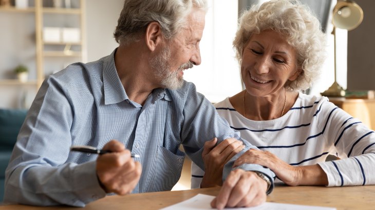 Couple writing a letter of wishes