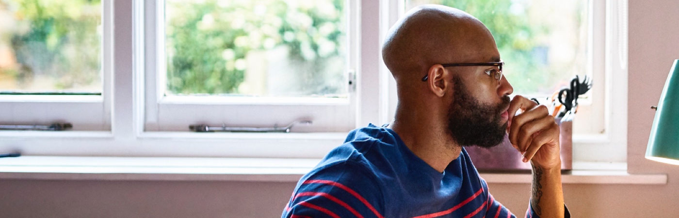 Man staring at laptop screen