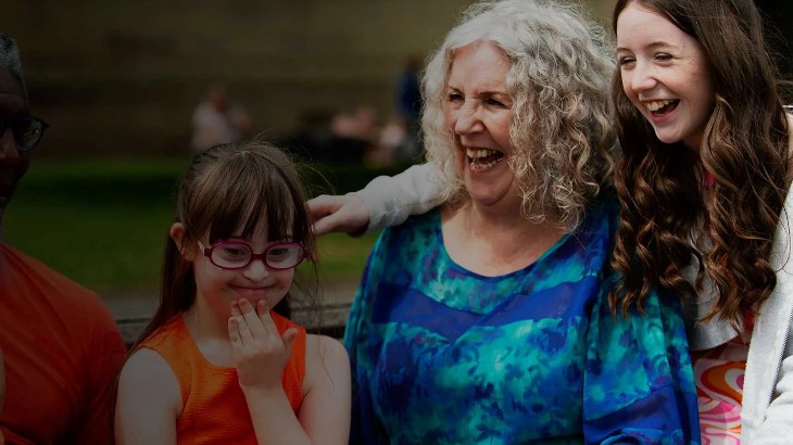 Family laughing together