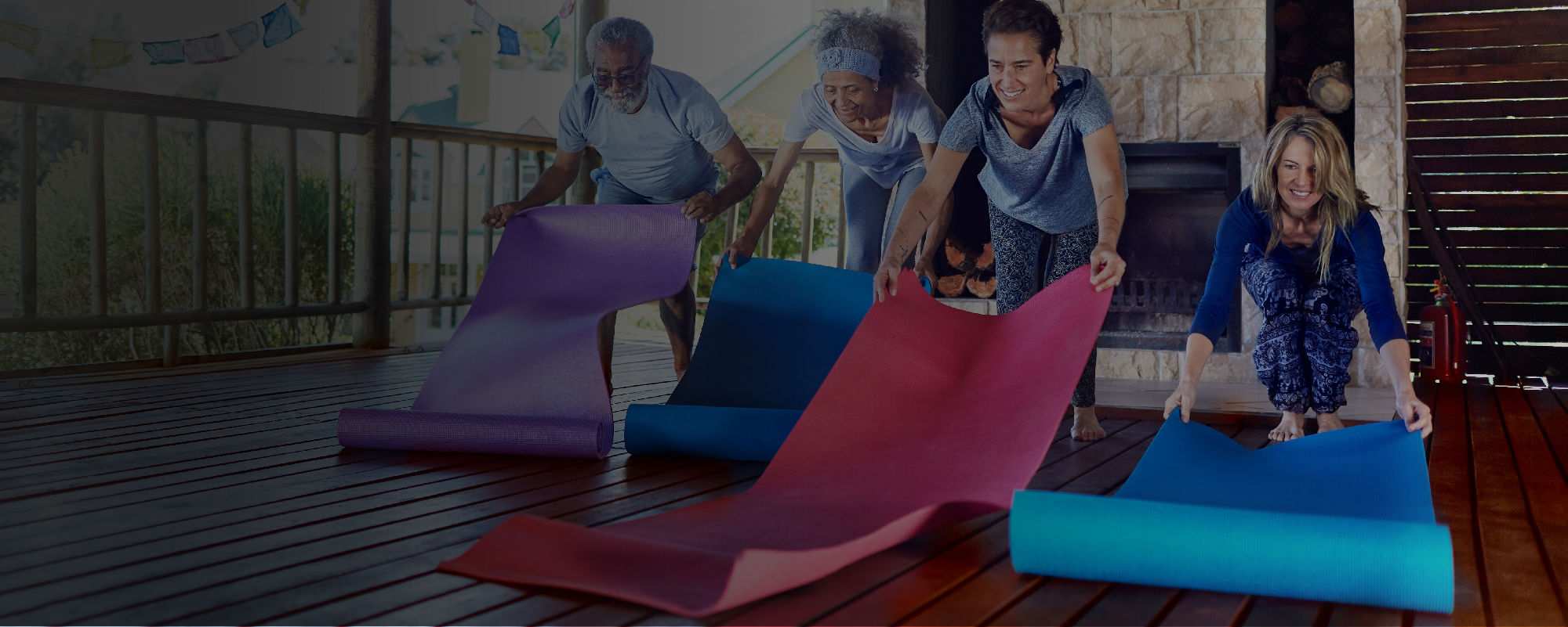 Image of people doing yoga