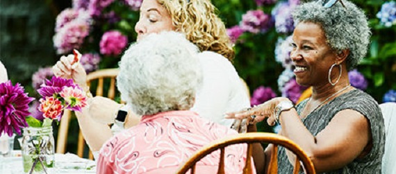 Image of a woman at lunch