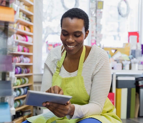 Women on tablet