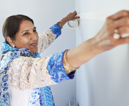 Lady decorating