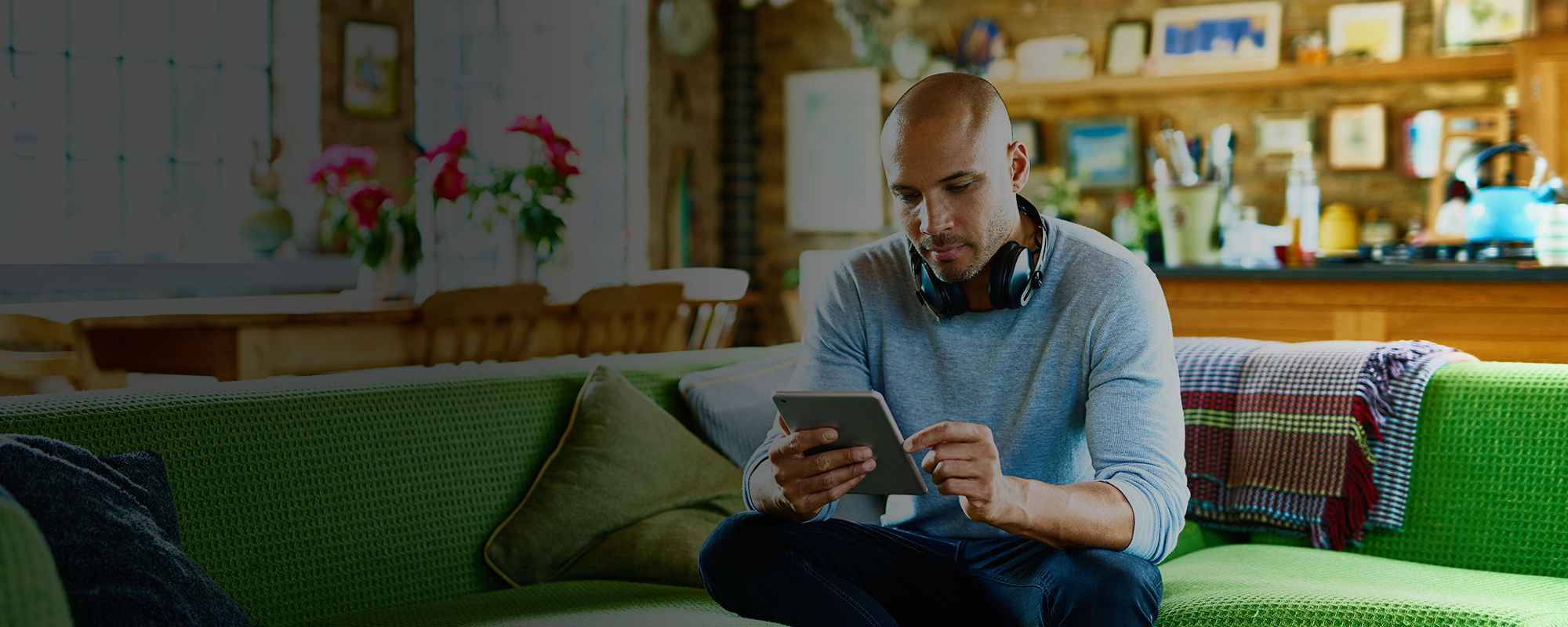 Man on tablet