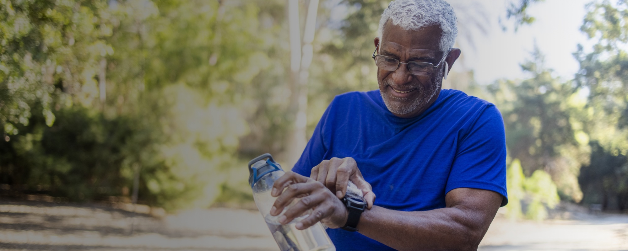 Man with sports watch