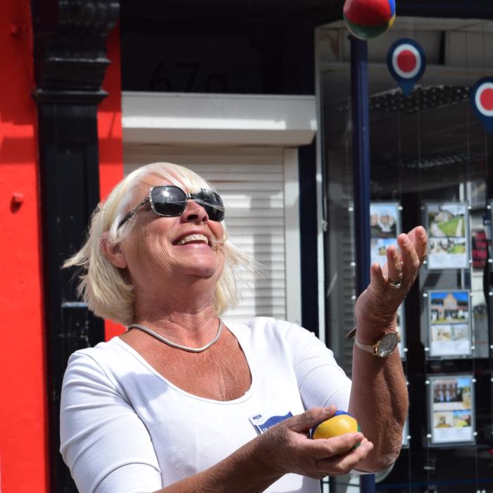 Woman juggling