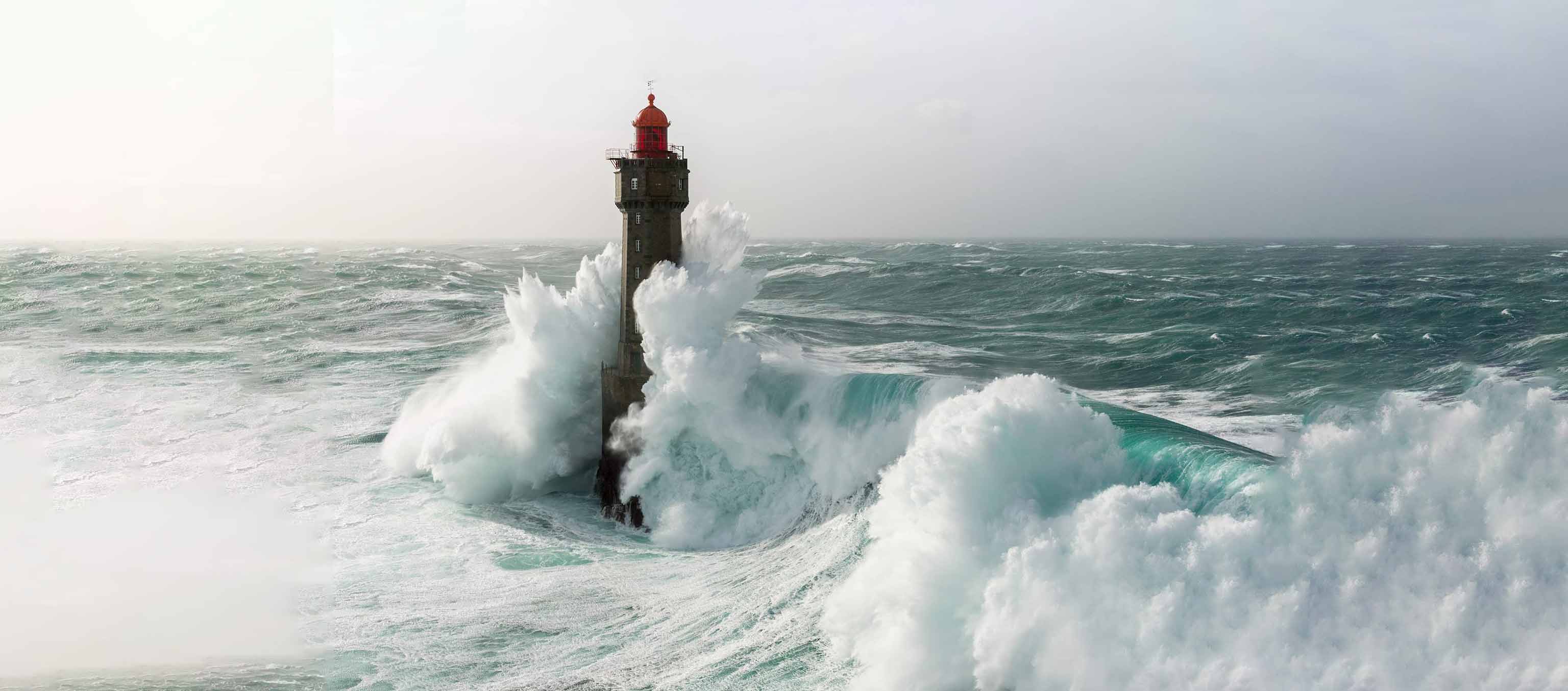 Lighthouse in choppy waters